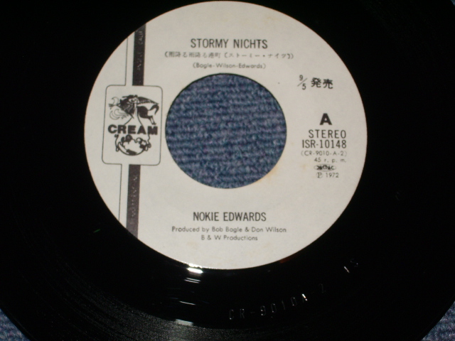 Photo: NOKIE EDWARDS of THE VENTURES -STORMY NIGHTS  / 1972 JAPAN ORIGINAL WHITE LABEL PROMO  7"SINGLE 