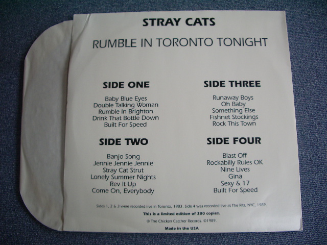 Photo: STRAY CATS - LIVE IN TORONTO1983 LIVE IN NEW YORK 1989 /  COLLECTORS ( BOOT ) 2LP BRAND NEW DEAD STOCK 