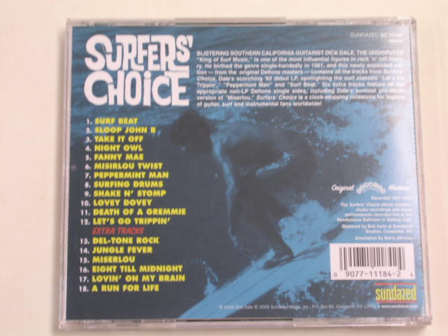 Photo: DICK DALE & HIS DEL-TONES - SURFERS' CHOICE / 2006 US + JAPAN LINNER  used  CD With OBI 