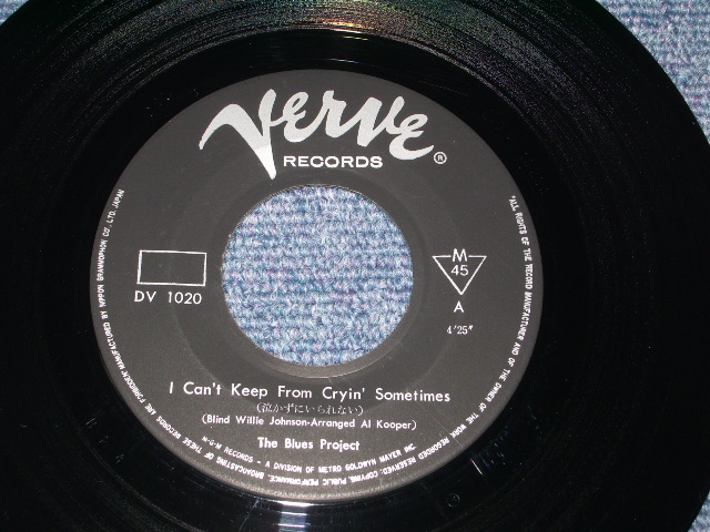 Photo: THE BLUES PROJECT ブルース・プロジェクト - A) I CAN'T KEEP FROM CRYIN' SOMETIMES 泣かずにいられない  B)  CHERRY'S GOING HOME (Ex++/MINT-) / 1969 Released Version JAPAN  7"45 With PICTURE SLEEVE 