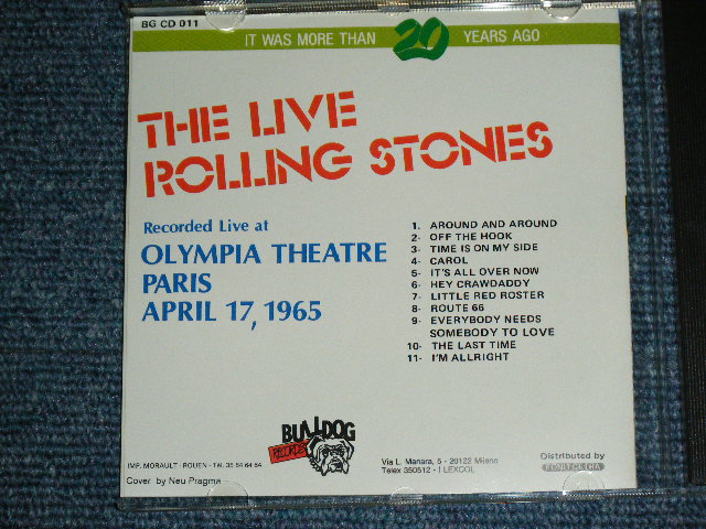 Photo: THE ROLLING STONES - THE LIVE : PLYMPIA THEATRE PARIS APRIL 17, 1965  / 1998  ITALY ORIGINAL COLLECTOR'S (BOOT)  Used CD 