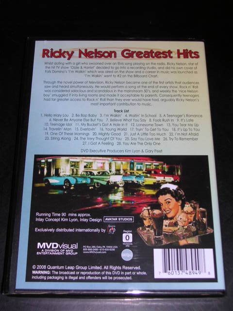 Photo: RICKY NELSON - GREATEST HITS   / BRAND NEW SEALED COLLECTORS  DVD 